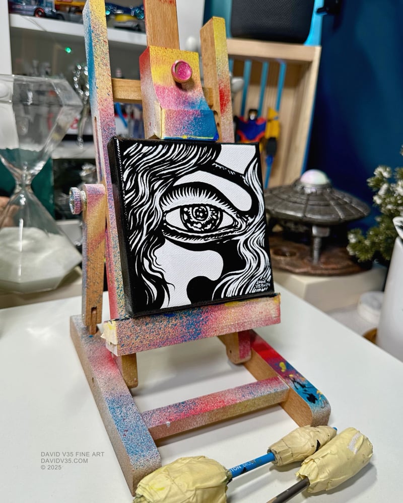 Acrylic Painting - Wide Awake | David V35 Fine Art