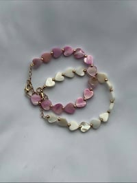 Image 1 of Mother of Pearl Heart Bracelet