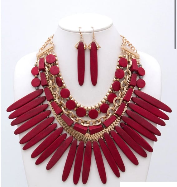 Image of Anika love (Red) Statement Piece Necklace 