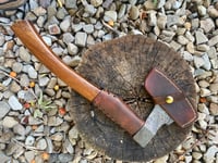 Image 2 of True Damascus axe with sheath 