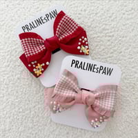 RUFFLE HOUNDSTOOTH BOW