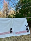 Red City Handprinted SET OF TWO 100% Cotton Floursack Towels