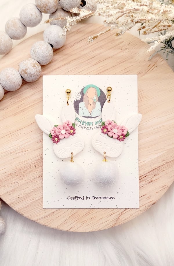 Image of Floral Bunny Dangles