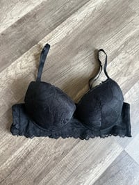 Image 1 of Black lace  padded bralette 