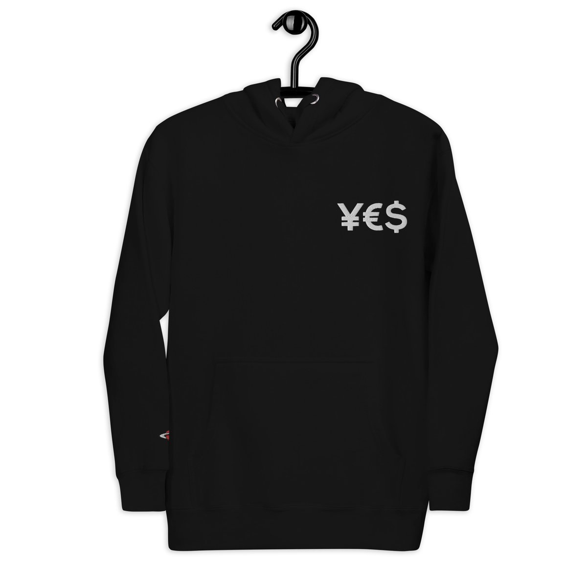 Image of ¥€$ - Embroidered Hoodie Black