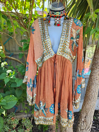 Image 9 of Sienna Glitter wrap dress -Beige