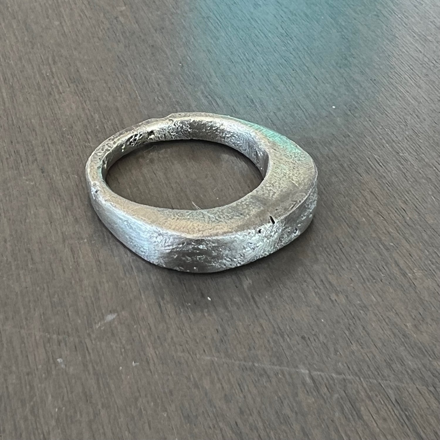 Image of Sandcast Sterling Silver Ring, Size 7.5