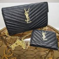 Image 1 of Black Envelope Style Crossbody 