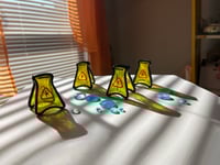 Image 1 of Stained glass tiny wet floor sign with tiny glass puddle