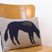 Image of Kind Dog: Small Screen Printed and Embroidered Cushion.