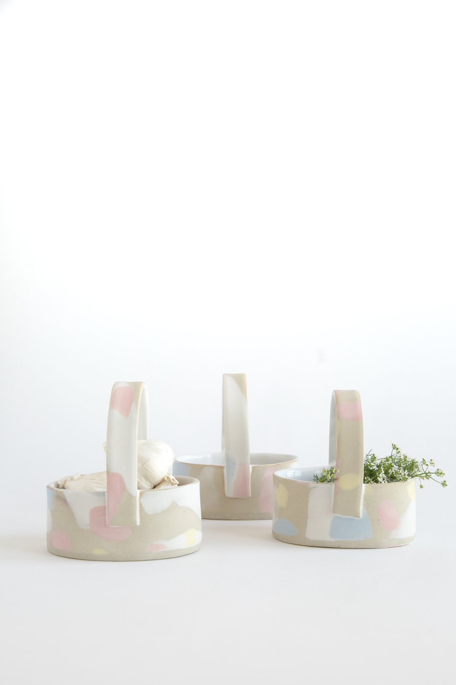 Image of Porcelain Inlay Primary Pastel Basket
