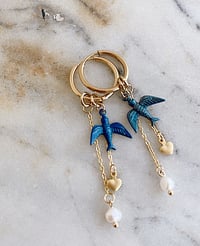 Image 1 of Bluebird charm earrings 