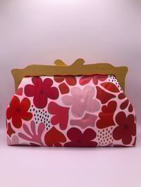 Image 1 of Red Floral Large Clutch