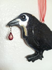 Image 2 of Crow Wall Hanging Red Jewel