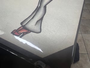 Image of Original 1950’s “Painless Nell” Bowen “Sailor Pinup” Acetate Stencil with 11x14 print.