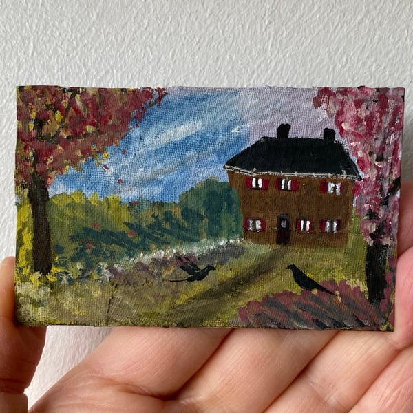 Image of by old poet’s cottage - tiny painting 