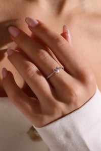 Image 11 of mini pink heart silver ring 迷你粉心银戒