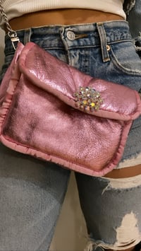 Metallic Pink Leather Bag 