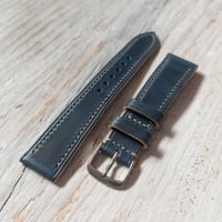 Image 4 of Classic Italian Cowhide Strap - Waxy Blue