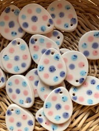 Image 2 of Small Pastel Speckled Polka Dot Hanging Eggs (set of 2)