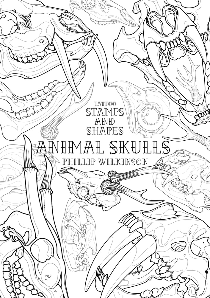 Image of ANIMAL SKULLS (127) Tattoo STAMPS AND SHAPES