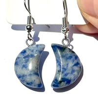 Image 1 of Sodalite Moon Earrings
