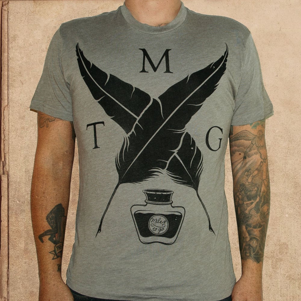 Image of MTG Quill & ink logo - tri-blend - warm grey S/M left