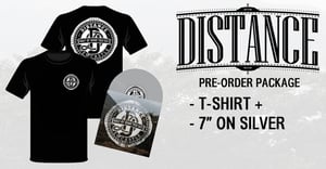Image of Distance - Half Of What You See 7" (Silver) and shirt