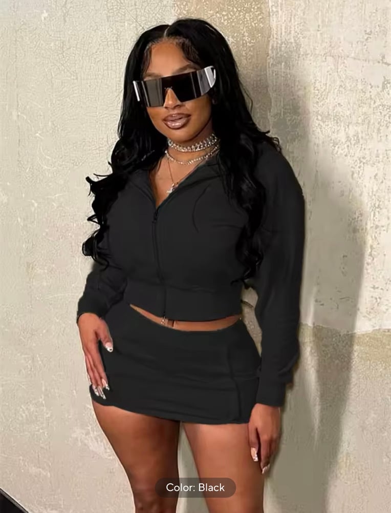 Image of Crop Jacket & Skirt Set 