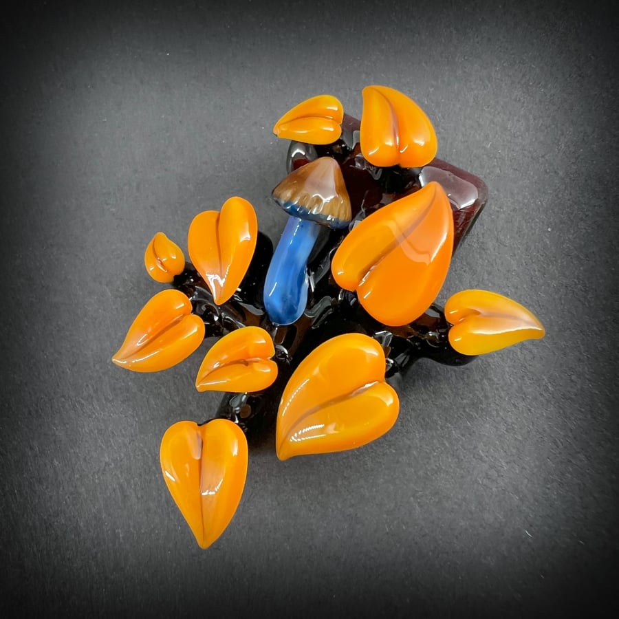 Image of Orange Leaved Mushroom Pendant