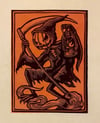 Pumpkin Reaper Block Print