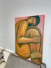 Image 3 of Burning skin, peinture à l'huile et acrylique, 92x65cm, 2024 Paris