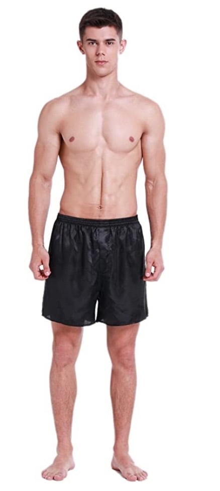 BLACK SILK BOXERS