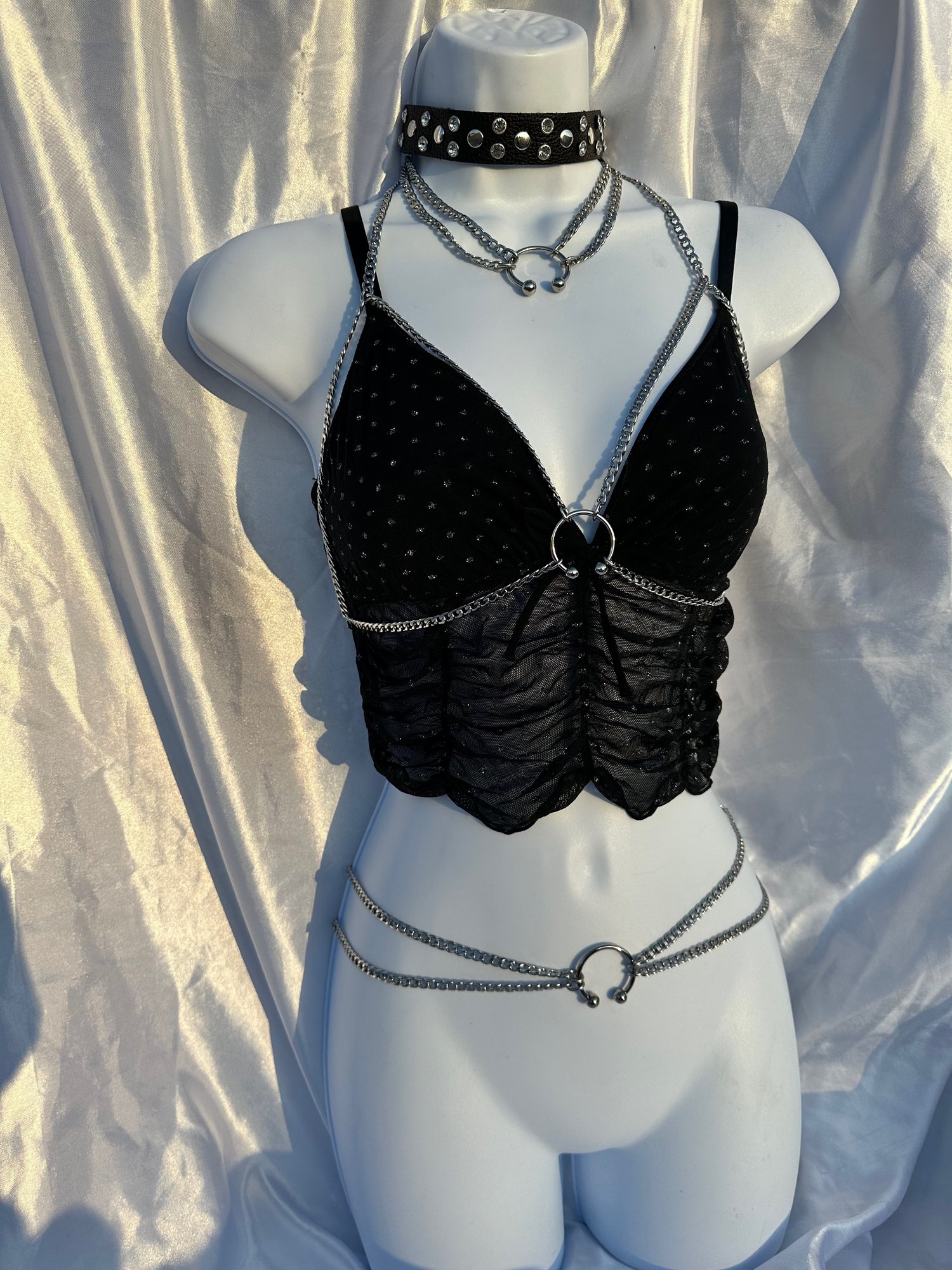 Image of Pierced Chain Harness Set