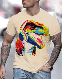 Men's Summer Dinosaur Printed T shirt 