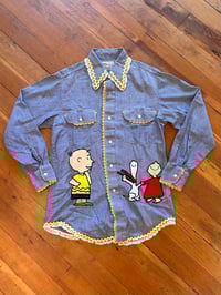 Image 1 of 1970s Peanuts Chambray Sz M 