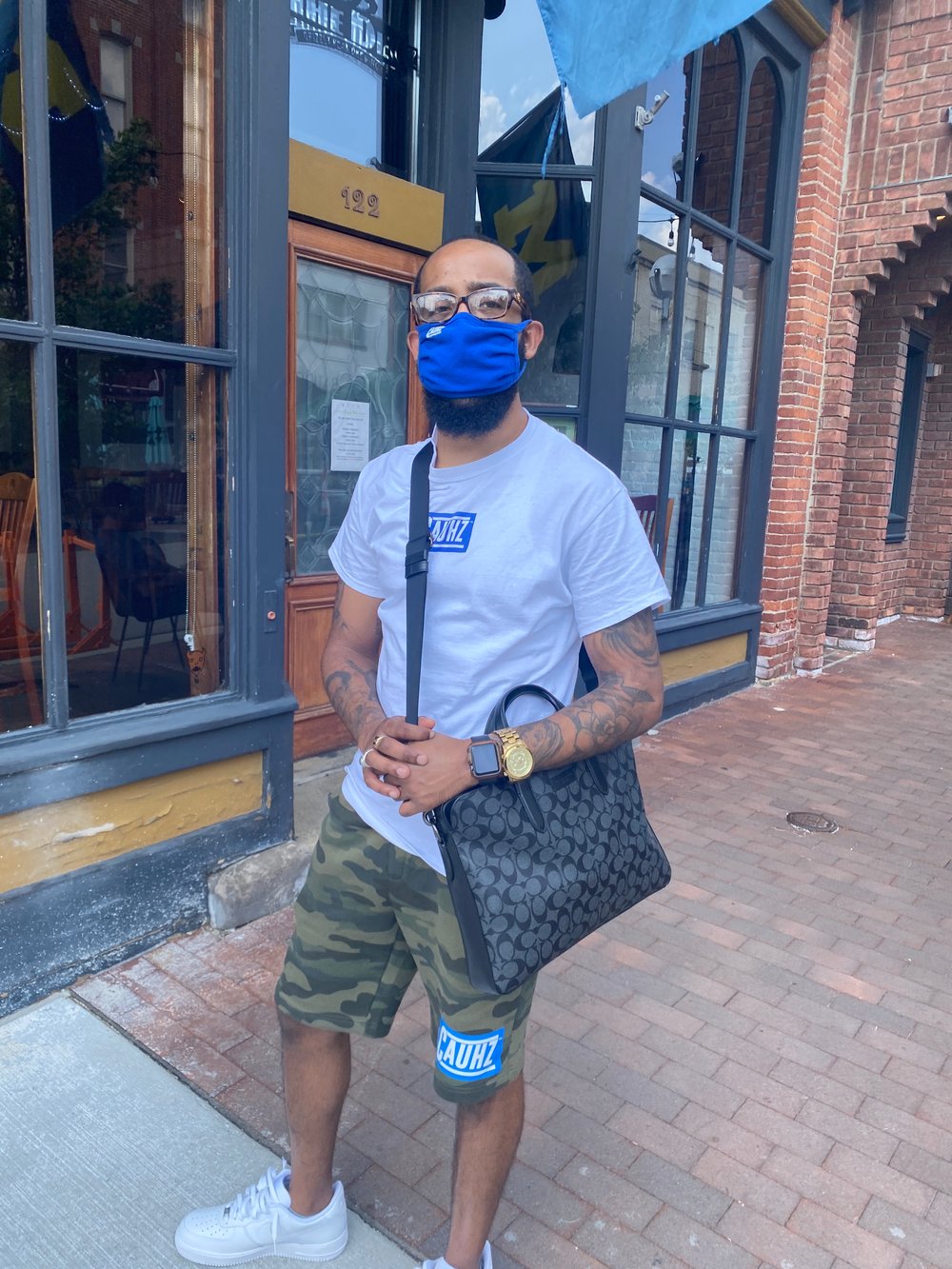 Cauhz™️ Royal Blue Box Logo White Tee
