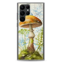 Image 7 of Gorgeous Blue Filigree and Orange Mushroom Fungus Clear Case for Samsung®