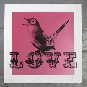 Image of Metallic Pink Lovebird (unframed)