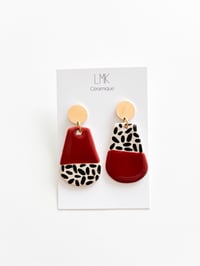 Paire de boucles d'oreilles céramique TOTEM LOSSA tabac foncé 