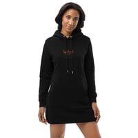 Image 1 of BOSSFITTED Red and Black Embroidered Logo Hoodie Dress
