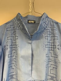 Image 9 of Blue puff sleeve shirt (X-Large)