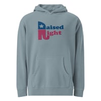 Image 2 of Raised Right Embroidered - Unisex pigment-dyed hoodie from PatriotsCo.com