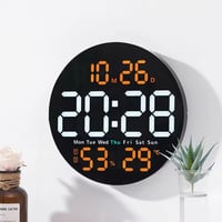 Image 2 of LED Wall Clock with Weather and Day Indicator