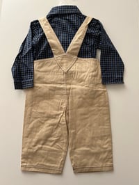 Image 2 of Pooh blue overalls set 