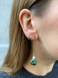 Image 2 of Green pearl Earrings 
