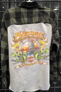 Vintage Green/Black Flannel Shirt Harley Davidson Mermaid