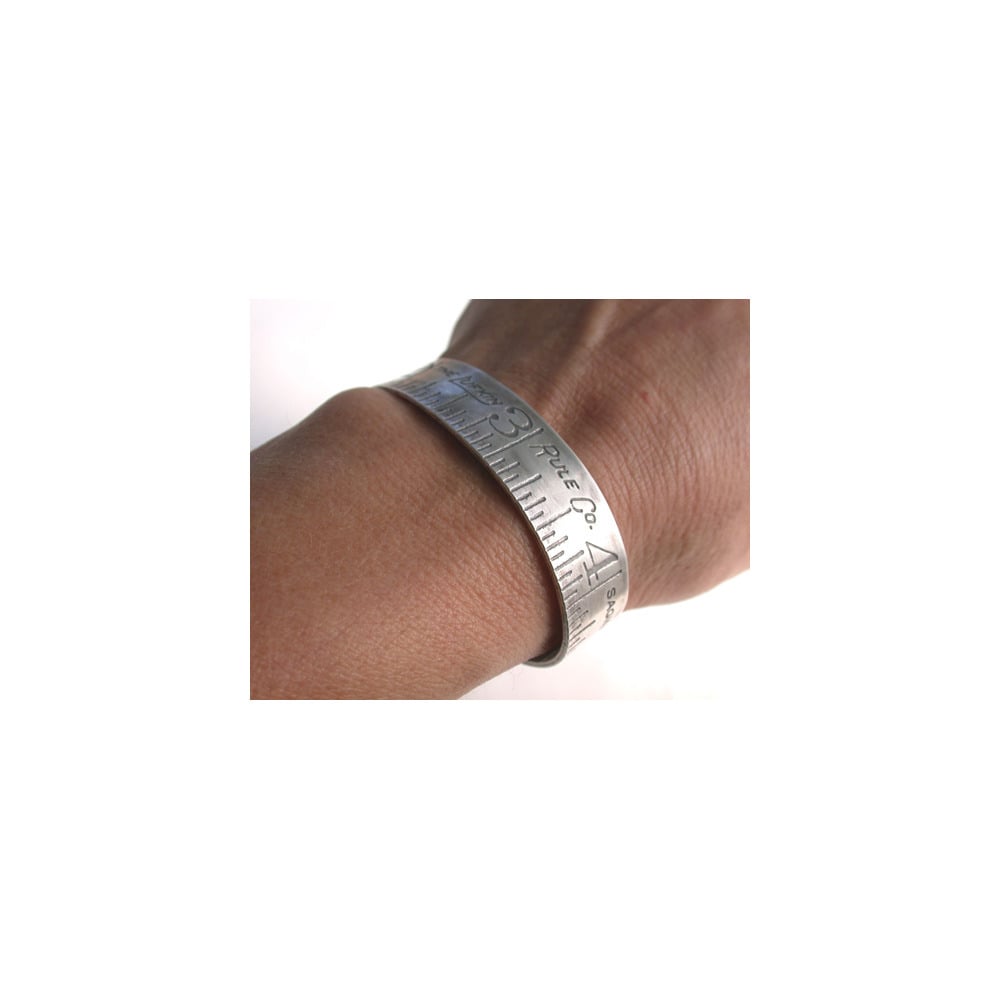 Image of silver ruler cuff bracelet