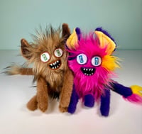Image 1 of Weighted Small Happy Monster Embroidered