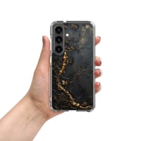 Image 1 of Gold and Black Tattered Texture Gnarled Roots Goth Inspired Clear Case for Samsung®